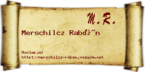 Merschilcz Rabán névjegykártya